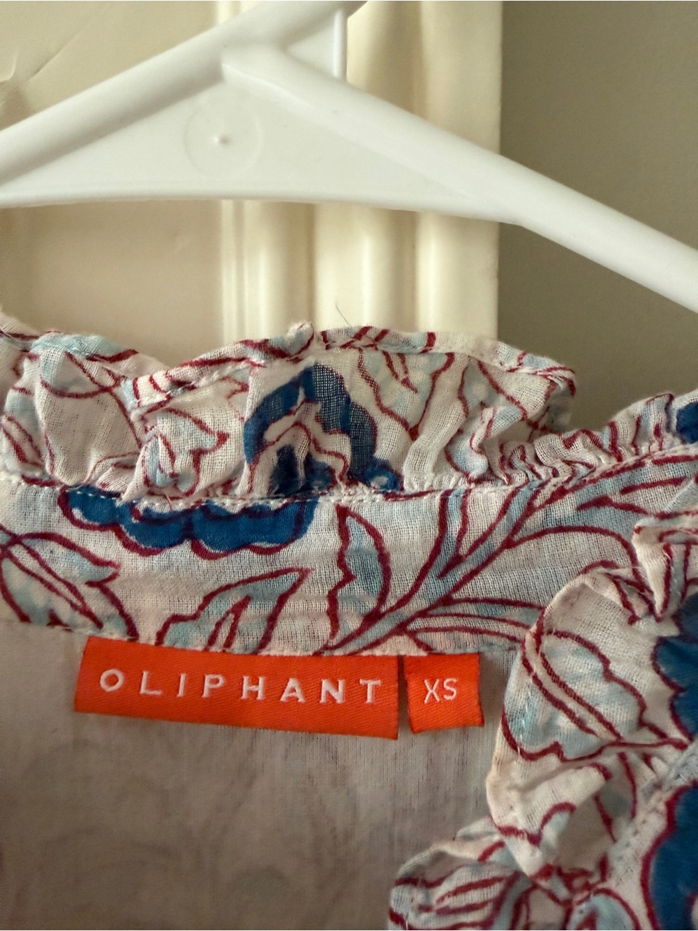 Oliphant Cream Dress with Blue and Red Floral Print - Picture 2 of 10